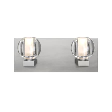 Besa Lighting Boca Vanity, Clear, Satin Nickel Finish, 2x40W Halogen 2WF-BOCACL-SN